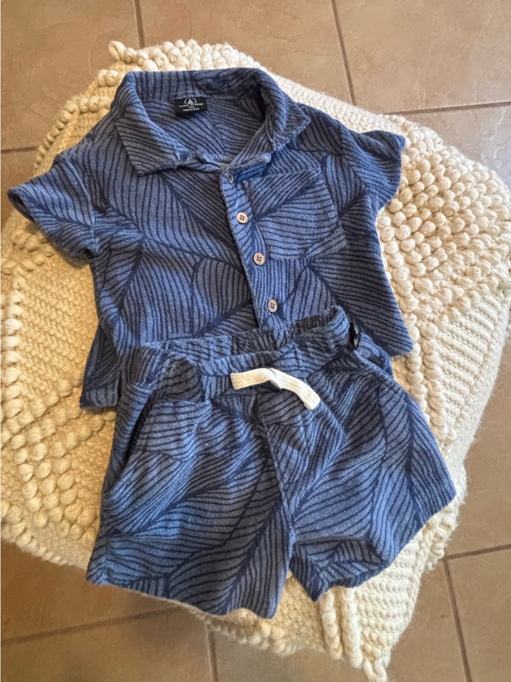 Toddler Volcom Blue Beach Patterned Set